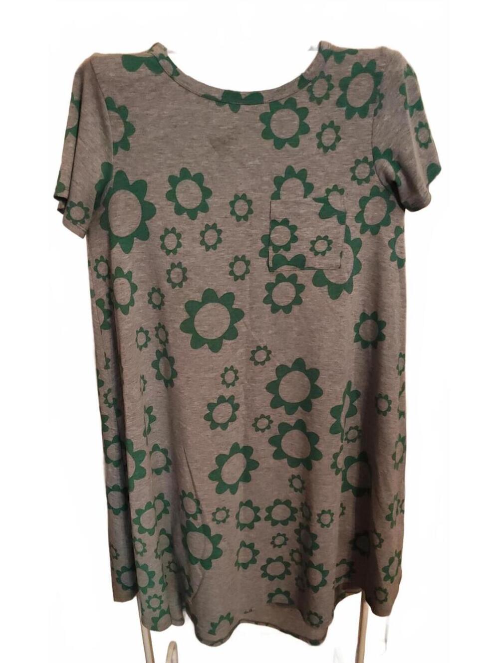 Lularoe - straight tee shirt dress S - gear shapes w/pocket